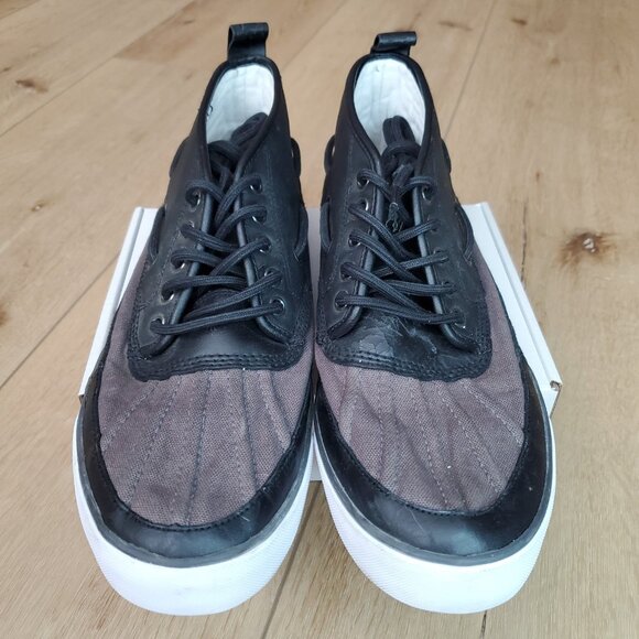 Polo Ralph Lauren Parkstone Low Size 11.5 D Black Leather Duck Boat Shoes READ - Picture 3 of 9